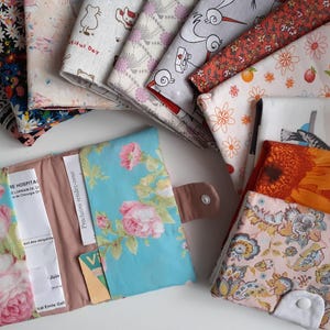 PHARMACIE Pochette médicale étui rangement carte vitale ordonnances en tissu AU CHOIX