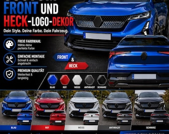 Renault Rafale Logo Sticker Set Front Rear Decals | Alpine Style Vinyl Wrap | Custom Color Car Badge Overlay | Gloss Black