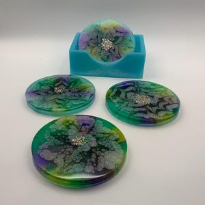 Pale Blue Flower Coasters
