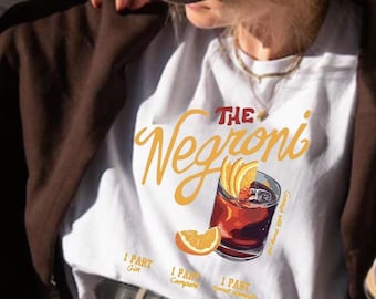 Camiseta gráfica Negroni: camiseta unisex de algodón para cócteles