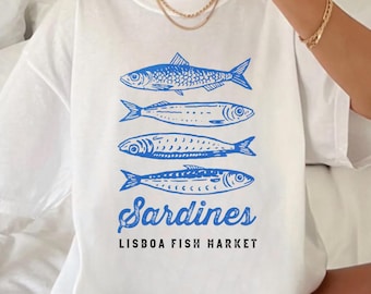 Sardines Graphic Tee: Unisex Cotton Blend Shirt