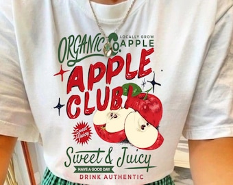 Camiseta Vintage Apple Club: Diseño retro de fruta italiana