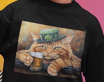 St Patrick's Day Katze T-Shirt: Bier Shirt