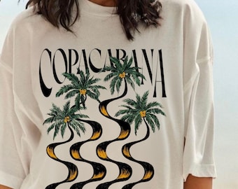 Camiseta de palmera de Copacabana: camiseta, sudadera y sudadera unisex de algodón