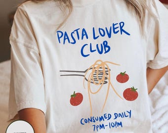 Pasta Lover Club Unisex Cotton Tee: Foodie Gift