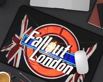 Fallout London Desk Mat | Gaming Mousepad, Union Jack Logo