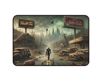 Post-Apocalyptic Desk Mat  Immersive Wasteland Gaming & Office Mat