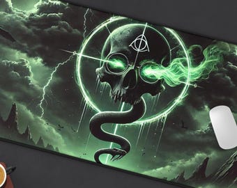 Dark Mark Deathly Hallows Desk Mat  Enchanted Design for Wizarding Fan