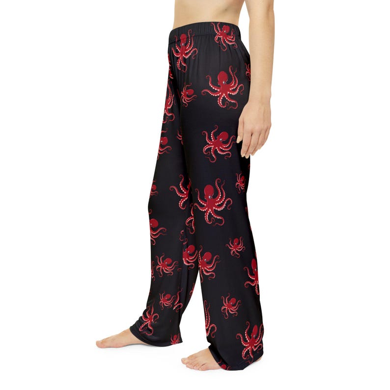 Octopus Women's Pajama Pants, Virgin Voyages Cruise Pajama Party Lounge Pants, Fun Octopus Print Sleepwear, Nautical PJs for Ladies, Octopus image 3
