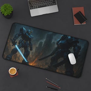Mech warriors Schreibtischunterlage | Sci-Fi Roboter Accessoires Mousepad