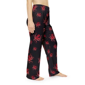 Octopus Women's Pajama Pants, Virgin Voyages Cruise Pajama Party Lounge Pants, Fun Octopus Print Sleepwear, Nautical PJs for Ladies, Octopus image 4