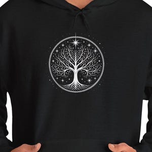 Minimalistic White Tree of Gondor Unisex Hoodie  Tolkien-Inspired Comfort
