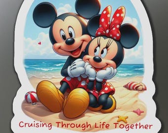 Disney Cruise Line Door Magnet, Mickey and Minnie Magnet, Cruising Through Life Together, Disney Gift, Valentines Magnet