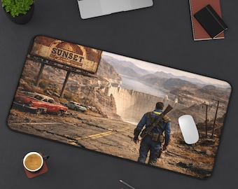 Post-Apocalyptic Vault Wanderer Desk Mat | Fallout Style Gaming Desk Pad