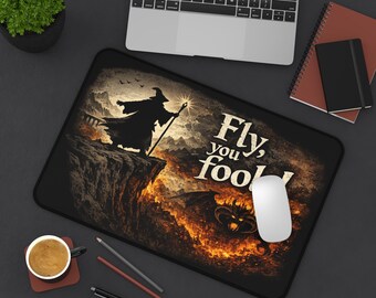 Gandalf vs Balrog Desk Mat | Lord of the Rings Battle Art