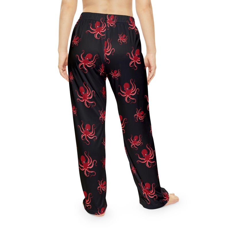 Octopus Women's Pajama Pants, Virgin Voyages Cruise Pajama Party Lounge Pants, Fun Octopus Print Sleepwear, Nautical PJs for Ladies, Octopus image 2