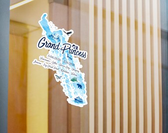 Grand Princess Alaska Cruise Vinyl Decal
