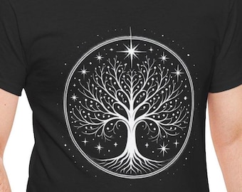 Minimalistic White Tree of Gondor Unisex Heavy Cotton T-Shirt  Tolkien-Inspired Design
