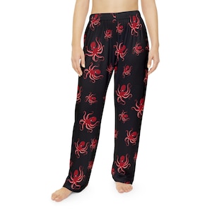 Octopus Women's Pajama Pants, Virgin Voyages Cruise Pajama Party Lounge Pants, Fun Octopus Print Sleepwear, Nautical PJs for Ladies, Octopus image 1