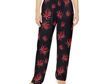 Octopus Women's Pajama Pants, Virgin Voyages Cruise Pajama Party Lounge Pants, Fun Octopus Print Sleepwear, Nautical PJs for Ladies, Octopus