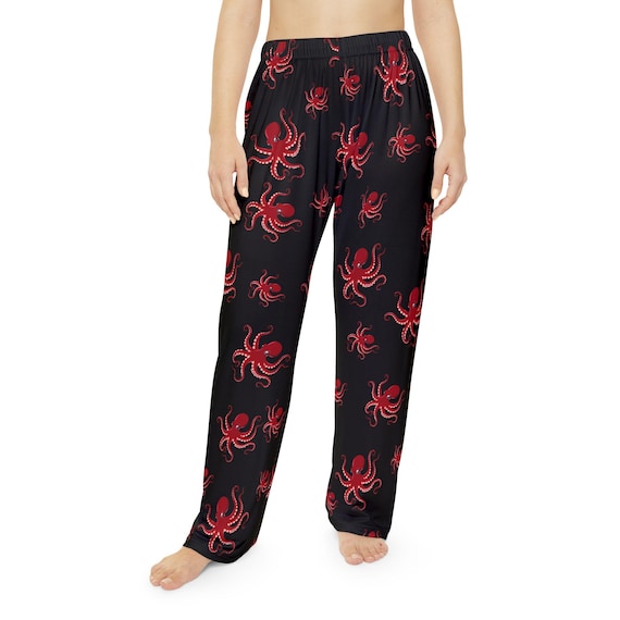 Octopus Women's Pajama Pants, Virgin Voyages Cruise Pajama Party Lounge Pants, Fun Octopus Print Sleepwear, Nautical PJs for Ladies, Octopus