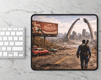 Post-Apocalyptic Wasteland Vault Survivor Gaming Mouse Pad | Fallout Style