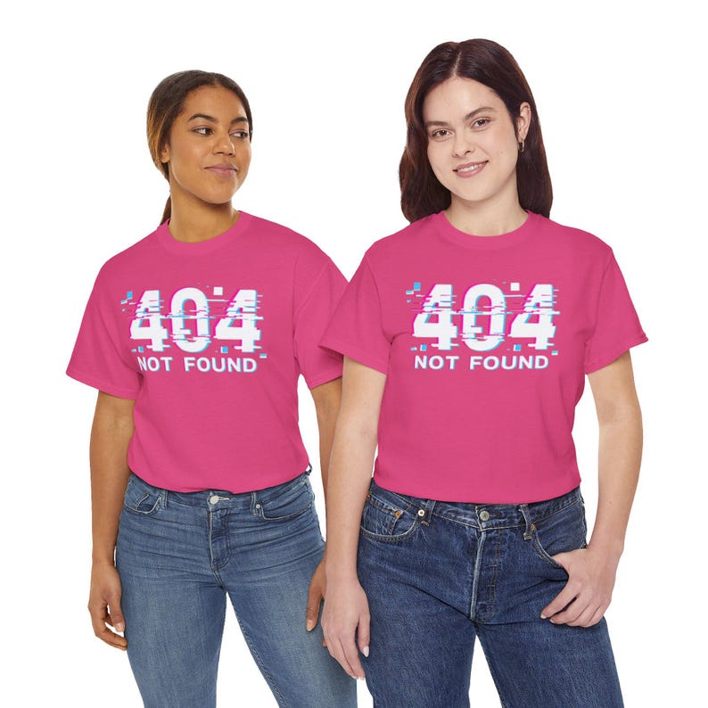 404 Not Found Unisex Heavy Cotton Tee, Trendy Graphic Shirt, Casual Everyday Wear, Gift for Tech Lovers, Unisex Tee image 7