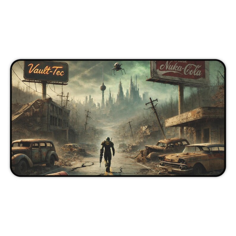 Post-apocalyptic Fallout Desk Mat Immersive Wasteland Gaming & Office ...