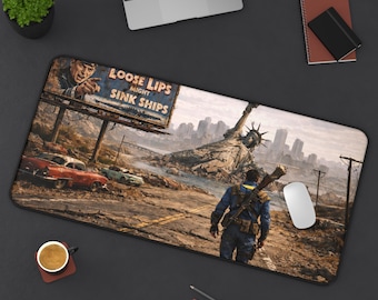 Post-Apocalyptic Wasteland Traveler Desk Mat | Fallout-Inspired Gaming Mat