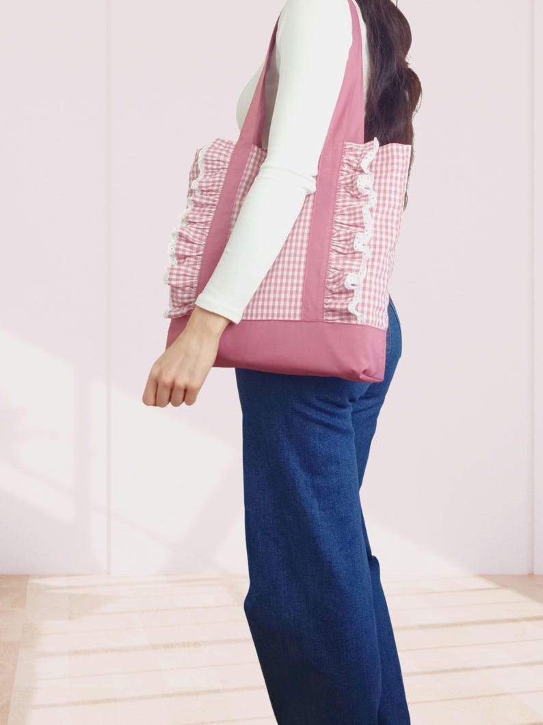Ruffle Tote Bag Sewing Pattern | Beginner Friendly Shopper Bag Tutorial (PDF Download) image 9