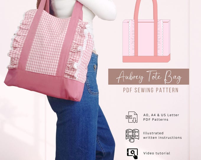 Ruffle Tote Bag Sewing Pattern | One Size | Instant Download | Easy ...