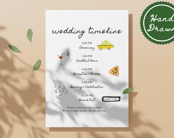 New York Wedding Stationery | Hand Drawn, Editable Template (Canva)
