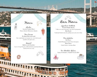 Istanbul Inspired Menu & Bar Menu | Editable Canva Templates