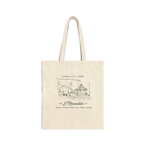 Lenoir City Tote Bag, LC Mercantile, Small Town Pride Big Time Charm, Tennessee Small Town Gift, Cotton Canvas Tote Bag