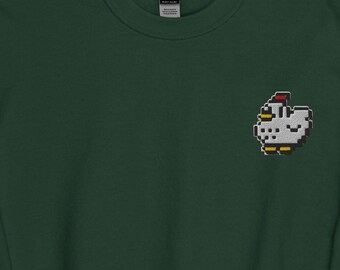 Embroidered Stardew Valley Pixel Chicken Crewneck Sweatshirt