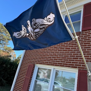 Enlisted submarine dolphin flag, indoor outdoor, double sided