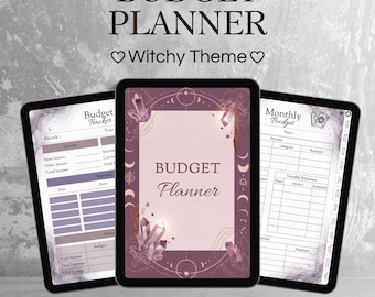 BESTSELLER Witchy Budget Planner Digital | Dark Aesthetic Finance Planner for GoodNotes iPad | Hyperlinked Money PDF
