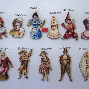 Circus people.  ran away to the circus. a pack of 11 laser woodcuts