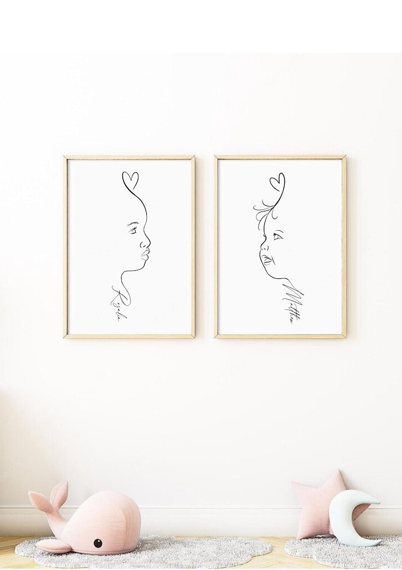 Baby Side Profile Outline, Fine Line Custom Silhouette Digital Design ...