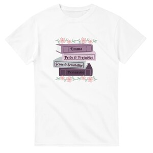 Jane Austen inspiriert Buchstapel T-Shirt