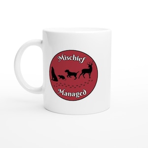 Marauders Inspired Mug - Moony, Wormtail, Padfoot & Prongs Silhouette Design - Magical Ceramic Coffee Cup