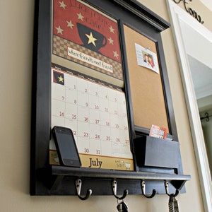 LANG Calendar Frame, Front Loading Wall Home Decor Furniture Single Mail Organizer Storage Shelf with Bulletin Board Cork or Chalkboard