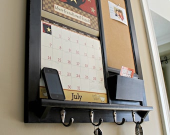 LANG Calendar Frame, Front Loading Wall Home Decor Furniture Single Mail Organizer Storage Shelf with Bulletin Board Cork or Chalkboard