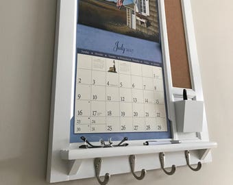 LANG Calendar Frame Midsized Front Loading Home Decor Framed Furniture Organizer Storage Shelf Bulletin Board Cork or Chalkboard