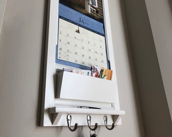 LANG Calendar Frame Family Organizer storage shelf and keyhook Furniture Front Loading Slide Calendar Frame with mail pocket and mask hooks