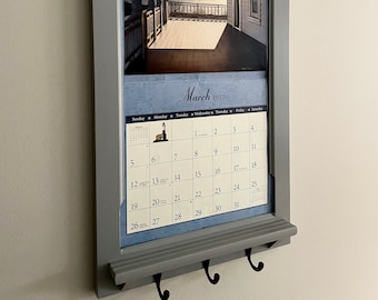 LANG Calendar Frame family organizer command center storage shelf  with Front Loading Slide in Calendar feature for functional home decor