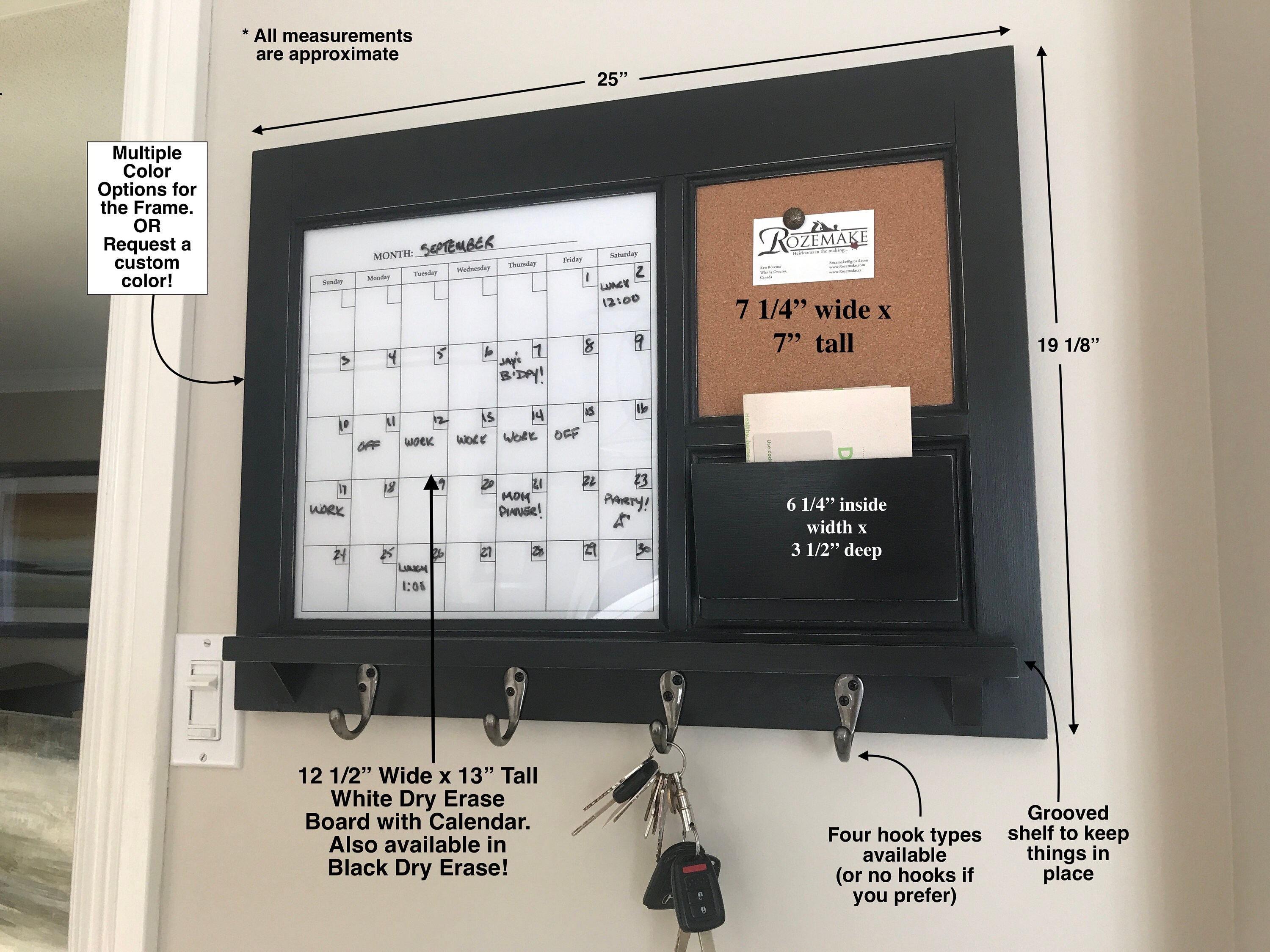 Dry Erase Organizer Modern Style Home Decor White Board Etsy