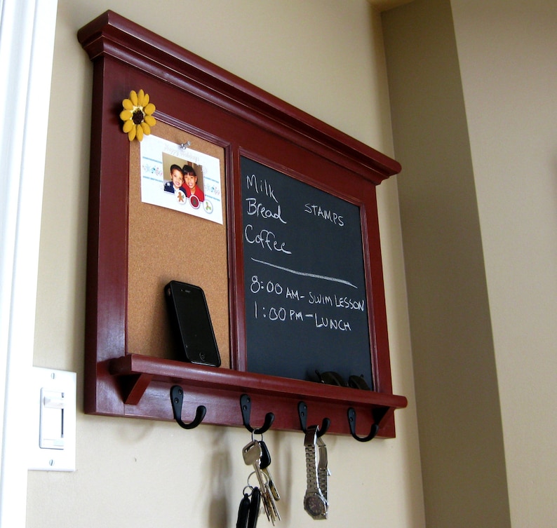 Wall Shelf Bulletin Board Cork Board Kitchen Chalkboard Etsy