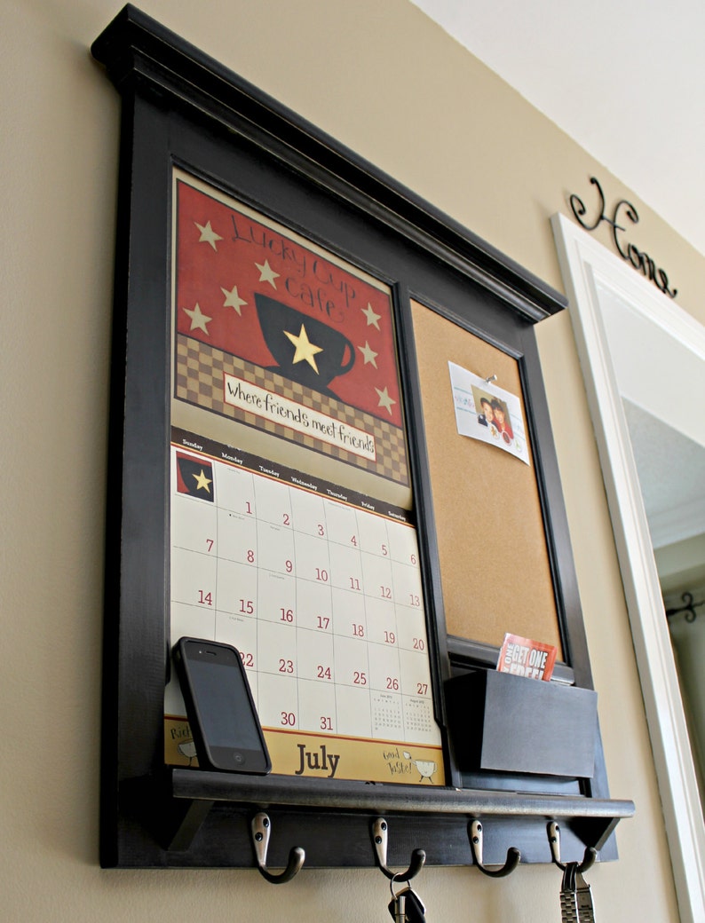 Wall Lang Calendar Frame Front Loading Home Decor Framed Furniture Mail Organizer Storage And Shelf With Bulletin Board Cork Or Chalkboard