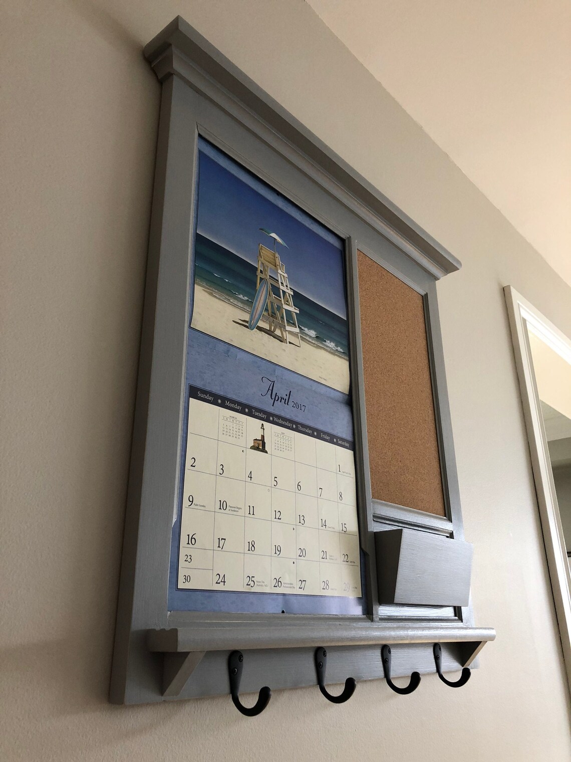 Wall Mounted LANG Calendar Frame Home Office Decor Mail Organizer With 